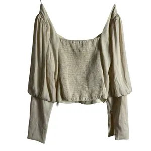ASTR The Label Renaissance Cream Button Front Balloon Sleeve Top Size Small thumbnail 8