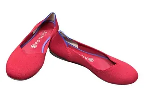 Rothy's The Point womans red knit pointed flats shoes sz 7.5 SKU 10-438 thumbnail 1