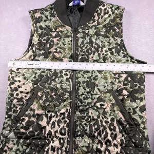 Great Northwest Indigo Leopard Camo Quilted Puffer Vest Green Large Gorpcore thumbnail 6