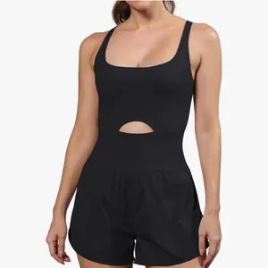 Amazon Black Sleeveless Cutout Romper thumbnail 5