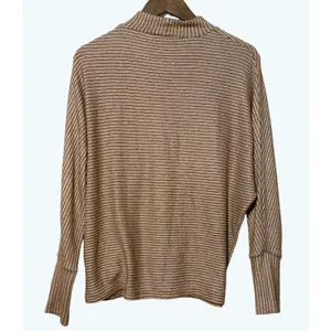Out From Under Women Rib Sleeve Mock Pullover Stripes Yellow Gold Medium thumbnail 5