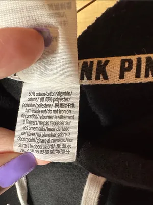 PINK Victoria’s Secret Black Logo Pullover Hoodie Sweatshirt Size Medium thumbnail 6