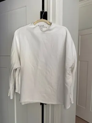 Frank & Eileen Effie‎ Funnel Neck Capelet Sweatshirt White triple fleece thumbnail 2