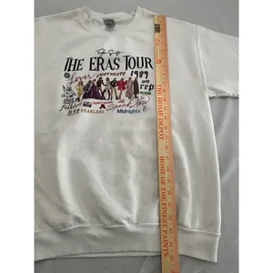 Taylor Swift The Eras Tour Graphic Sweatshirt White Gildan Heavy Blend Medium thumbnail 5
