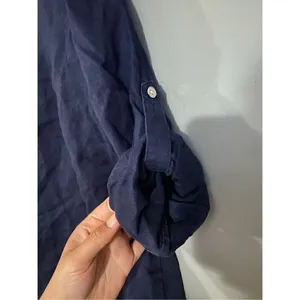 Chaps Top Women’s Button Up Roll Tab Long Sleeve Solid Blue Casual Small thumbnail 5