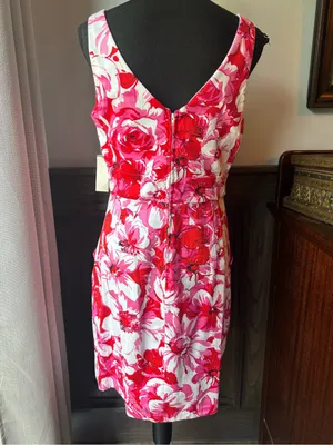 B. Smart Pink Floral Midi Dress nwt 12 thumbnail 4