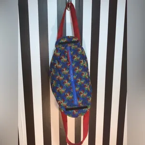 Fabric Quilted Handmade Zipper Folding Oversize Handbag Unique Funky Zips Shut thumbnail 2