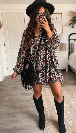 Show Me Your Mumu Boho Floral Mini Dress thumbnail 1