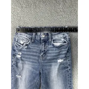 Vervet Flying Monkey Skinny Jeans 25x27‎ Blue Mid Rise Distressed Western Boho Chic thumbnail 3