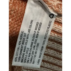 Knox Rose Mock Neck Cable Knit Sweater Womens Medium Terracotta White Pullover thumbnail 3