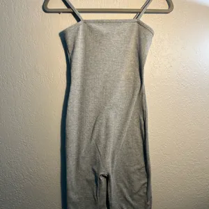 Bozzolo Gray Ribbed One-Piece Bodysuit SZ S Top Minimalist Y2K Petite Sleeveless thumbnail 2