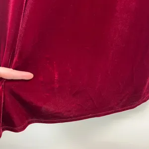 Chelsea 28 Dress XL Burgundy Red‎ Velvet Faux Wrap Maxi Holiday Dress Hi Low thumbnail 10