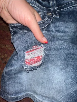 Miss Me Faded Blue Distressed CURVY Denim Shorts BANDANA POCKET thumbnail 3