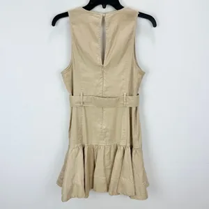 Maeve By Anthropologie V Neck Belted Drop Waist Mini Dress Tan US 6 NWT thumbnail 10