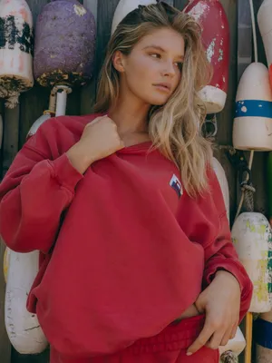 Daily Drills Red Heavyweight Oversized Out East Crewneck Sweatshirt thumbnail 2