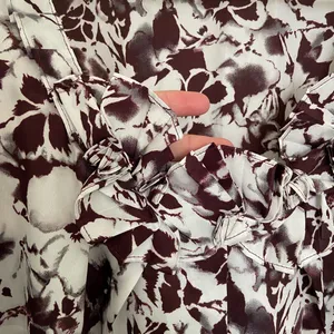 NWOT Violet & Claire women's brown white floral‎ ruffle sleeveless blouse medium thumbnail 3