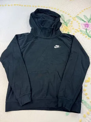 Nike Women's Medium Hoodie Sweatshirt Pullover Black‎ Drawstring Comfort thumbnail 1