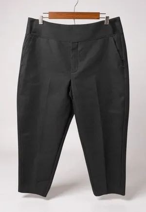 Athleta Black Wide Leg Cropped Pants Women's Size‎ 16 Elastic Waist thumbnail 1