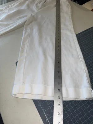 Eileen Fisher white Organic Linen cropped Wide-Leg pants women’s size O thumbnail 9