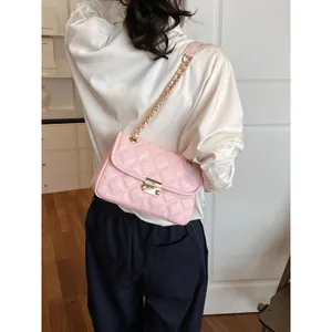 Chic Carryalls Pink Quilted Chain Crossbody Bag thumbnail 6