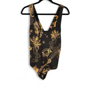 NWT Free People | L | Something Bodysuit Dark Floral Tank Sleeveless Top thumbnail 3