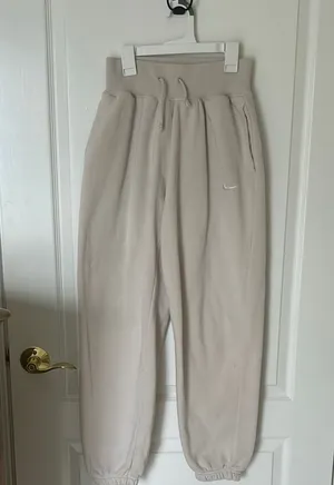 Nike Cream and Tan Jogger Sweatpants High-Waisted Elastic Waist thumbnail 1