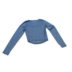 Hollister Crop Top Womens Small Blue New Glitter Square Neck Long Sleeve Corset thumbnail 2