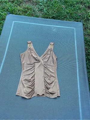 Cache ruched sleeveless y2k tank top size small spring summer date fairy‎ thumbnail 2