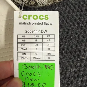 Crocs Malindi Printed Flat W Snakeskin Animal Print Slingback Shoes 205944-1DW 9 thumbnail 3