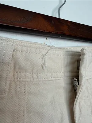 Aritzia Sun-deh Carpenter Utility Pants Cream Ivory Organic Cotton Size 6 thumbnail 3