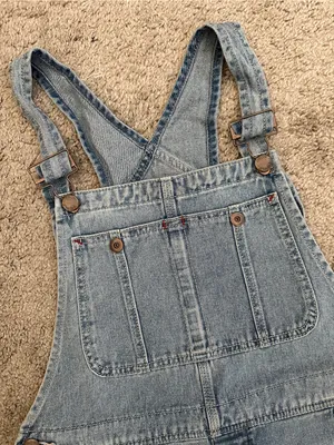 FREE PEOPLE Relaxed Boyfriend Overall Shorts in Blue Bell Sz. 27 thumbnail 7