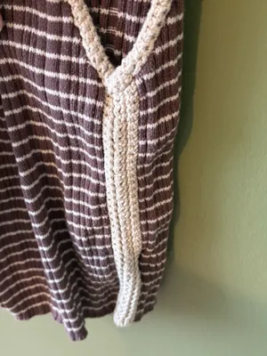 American Eagle Outfitters Brown Striped Crochet Trim Tank thumbnail 4