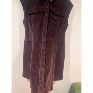 ELOQUII Women's Plus Size Corduroy Mini Dress in brown size 22 thumbnail 5