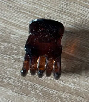 Small Brown Tortoiseshell Mini Hair Claw Clip thumbnail 1