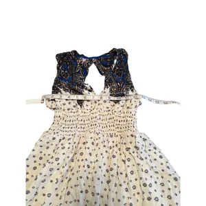 Free People Star Print Studded Dress Baby Doll Empire Waist Open Back Plunge XS thumbnail 11
