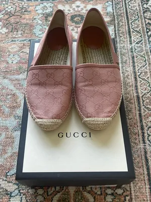 Gucci Pink‎ GG Logo Canvas Espadrilles thumbnail 1
