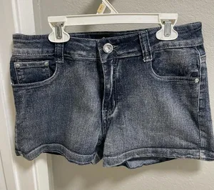 Y2k Sensation brand dark wash denim shorts Sz 9/10 thumbnail 1