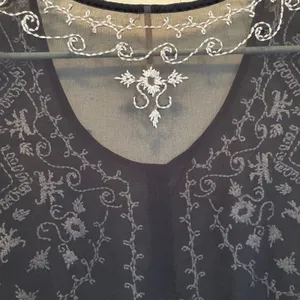 Free People Pennies Squel Navy Sheer Embroidered Top Size Small thumbnail 11