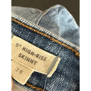 Madewell Jeans Women's 26 Blue Light Wash Denim Distressed 9"‎ High Rise Skinny thumbnail 7