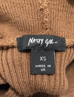 Nasty Gal brown one sleeve turtle neck ribbed knit midi bodycon dress thumbnail 5