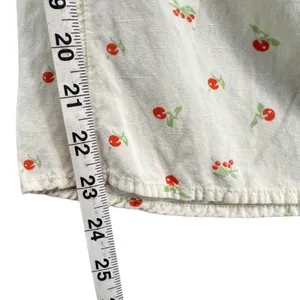 Anthropologie Feather Bone Wide Leg Talise Pants 4 Cream‎ Red Fruit Print Crop thumbnail 11