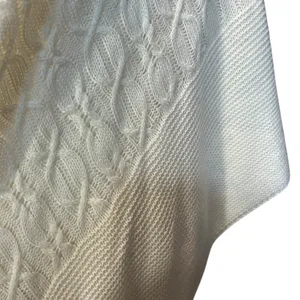 Cable Knit Poncho Cape NWT Kim Rogers Curvy Ivory 1X Sleeveless Boho Y2K Casual thumbnail 4