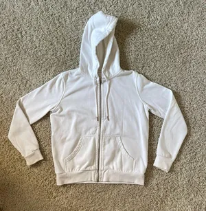 H&M White Zip Up Hoodie  thumbnail 1