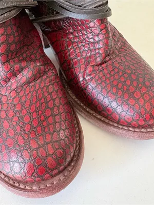 Freebird Coal Red Croco Leather Knee High Boots Zip Lace Up Women’s Size 7 thumbnail 6