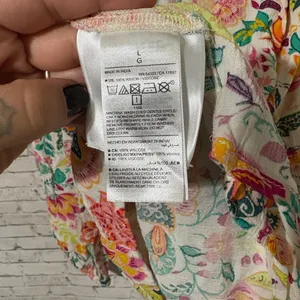 Old Navy Rainbow Floral babydoll Peasant Sleeve Blouse thumbnail 4