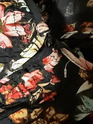 ECI New York Womens Black Floral Smocked Bell Sleeve Maxi Dress Size‎ S thumbnail 8