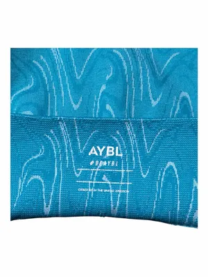 AYBL Teal Marbled High-Waist Bike Shorts thumbnail 4
