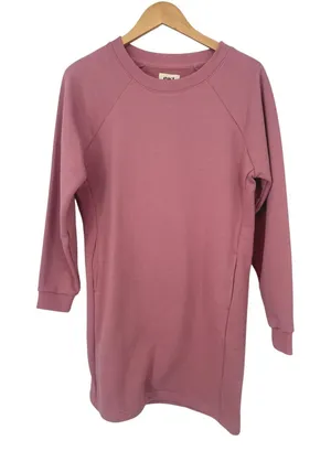 Pact Sweatshirt Dress Size M Lily‎ Desert Rose Pink Organic Cotton Fleece Line thumbnail 1