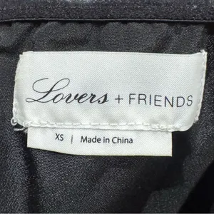 Lovers + Friends Plaid Puff Sleeve Blue Black Top Women’s XS thumbnail 2