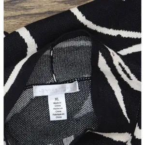 NWT London Times Mockneck Short Sleeve Mini Sweater Dress Black / White XL thumbnail 8